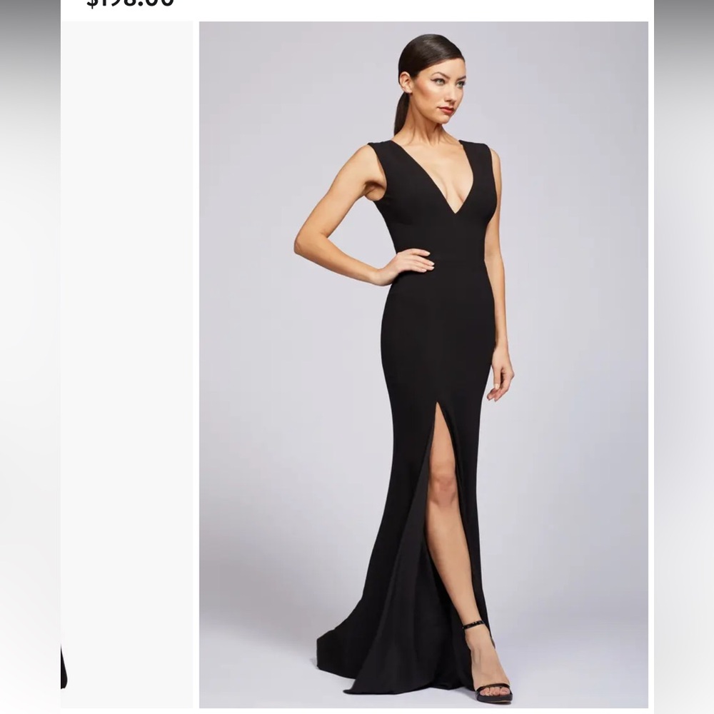 Dress the Population Black Plunge Gown with Slit - Picture 4 of 4